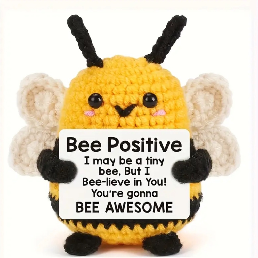 Emotional Support Bee 🐝 Positive Crochet Bee NIP